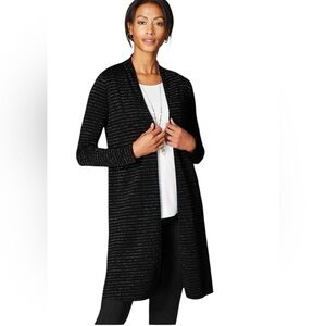 J. Jill black and white open cardigan size extra small